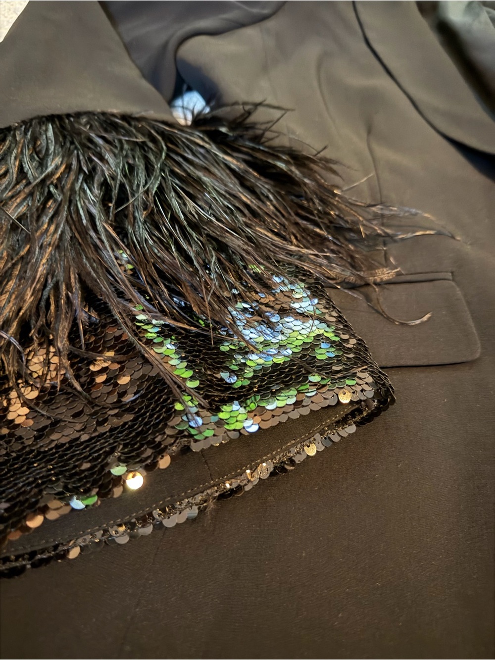 cinq a sept Black Feather-Trim Blazer - Picture 2 of 7